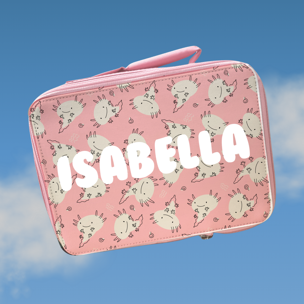 Axolotl Lunch Bag | Back to School Lunch Bag | Pink Girls Lunch Bag |  | Add any name