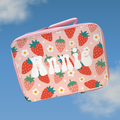 Strawberry Pattern Lunch Bag | Back to School Lunch Bag | Pink Girls Lunch Bag |  | Add any name